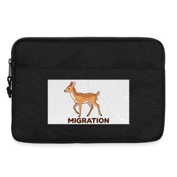 Migration deer illustration - Laptop bag 13" - black - Front