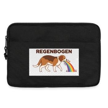Beagle mit Regenbogenstrahl - Laptoptasche 13" - Schwarz - Vorne