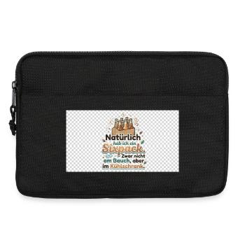 Natürlich Sixpack Kühlschrank Spruch - Laptoptasche 13" - Schwarz - Vorne