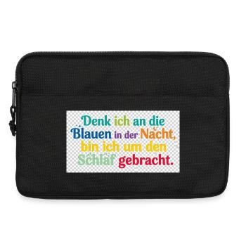 Bunte Nachtgedanken Schlafzitat - Laptoptasche 13" - Schwarz - Vorne