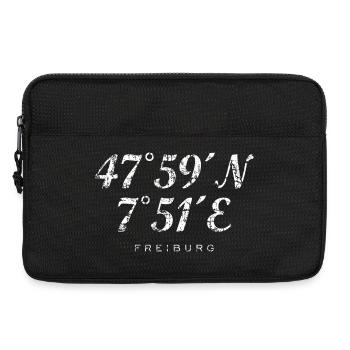 Freiburg Koordinaten (Vintage/Weiß) - Laptoptasche 13" - Schwarz - Vorne