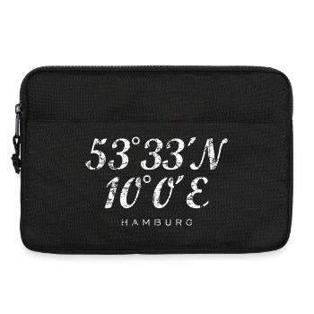 Coordonnées de Hambourg (vintage / blanc) Hambourg - Sacoche pour ordinateur portable 13 pouces - noir - Devant