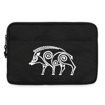sanglier celte blanc - Sacoche pour ordinateur portable 13 pouces - noir - Devant