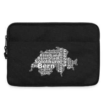 Schweiz Mundart weiss - Laptoptasche 13" - Schwarz - Vorne