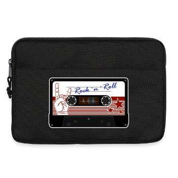 Cassette de rock 'n' roll rétro - Sacoche pour ordinateur portable 13 pouces - noir - Devant