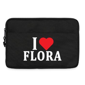 T-Shirt I love Flora T-Shirt Geschenkidee - Laptoptasche 13" - Schwarz - Vorne