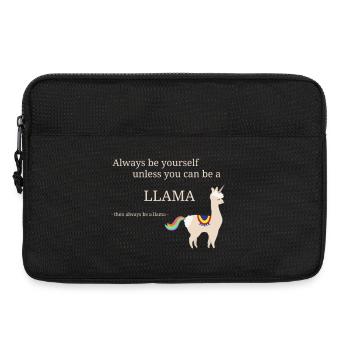 Lama Einhorn mit coolem Spruch - Laptoptasche 13" - Schwarz - Vorne