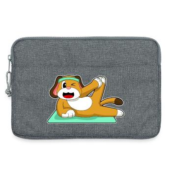 Dog Yoga Fitness Gymnastics - Laptop bag 13" - heather grey - Front