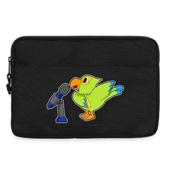 Papagei Sänger Mikrofon Singen - Laptoptasche 13" - Schwarz - Vorne