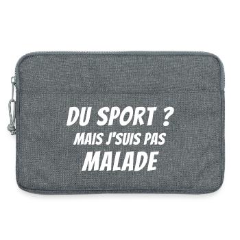 sport, sport humour, sportif du dimanche - Sacoche pour ordinateur portable 13 pouces - gris chiné - Devant