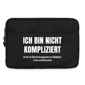 Ironisch, müde, genervt – trotzdem charmant - Laptoptasche 13" - Schwarz - Vorne