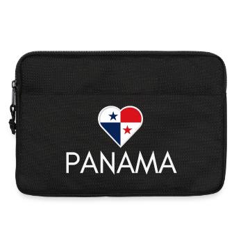 Cœur avec le drapeau du Panama, j’aime le Panama - Sacoche pour ordinateur portable 13 pouces - noir - Devant