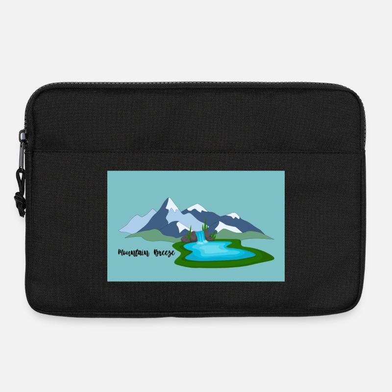 Bergwind und Wasserfall Naturbild - Laptoptasche 13" - Schwarz