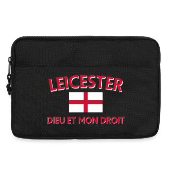 Leicester England Flag and Motto - Laptop bag 13" - black - Front