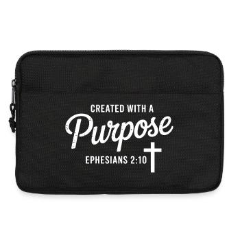 Écriture intentionnelle : Croix Éphésiens 2:10 - Sacoche pour ordinateur portable 13 pouces - noir - Devant