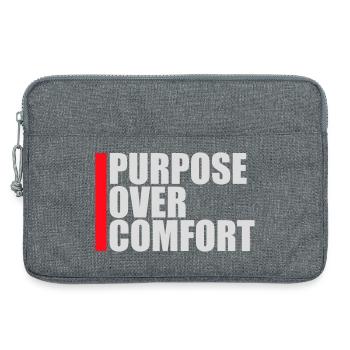 Purpose Over Comfort Motivation Mindset Growth - Laptop bag 13" - heather grey - Front