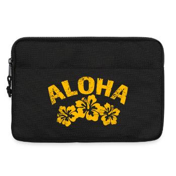 Aloha Hibiskus Tropen-Print - Laptoptasche 13" - Schwarz - Vorne