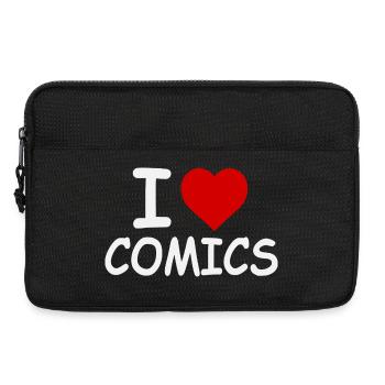 J’adore les comics - Rétro Bold - Sacoche pour ordinateur portable 13 pouces - noir - Devant