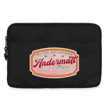 Andermatt Switzerland Ski Vintage Label - Laptop bag 13" - black - Front