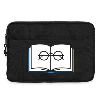 Aperçu du livre et des lunettes - Sacoche pour ordinateur portable 13 pouces - noir - Devant