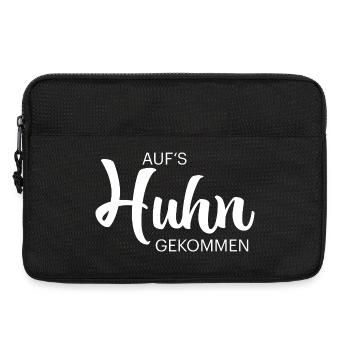 Hühner Fans -  Hahn - Gockel - Blumenhuhn - Bio - Laptoptasche 13" - Schwarz - Vorne