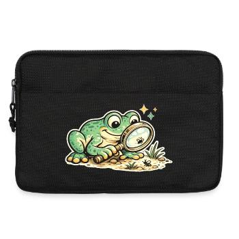 Détective grenouille à la recherche d’indices - Sacoche pour ordinateur portable 13 pouces - noir - Devant