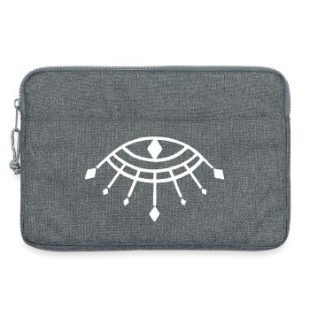 Symbole blanc du dieu Horus - Sacoche pour ordinateur portable 13 pouces - gris chiné - Devant