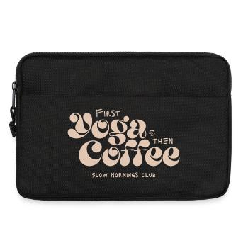 Yoga first, coffee afterwards - Laptop bag 13" - black - Front