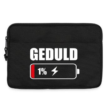 Geduld 1% – Lustiger Spruch Akku Design - Laptoptasche 13" - Schwarz - Vorne