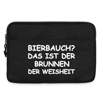 Bierbauch Spruch - Laptoptasche 13" - Schwarz - Vorne
