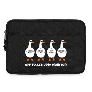 Vier lustige Enten im Gänsemarsch - Laptoptasche 13" - Schwarz - Vorne