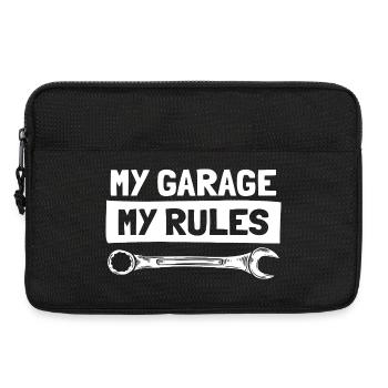 My garage my rules Car lover car guy mechanic - Laptoptasche 13" - Schwarz - Vorne