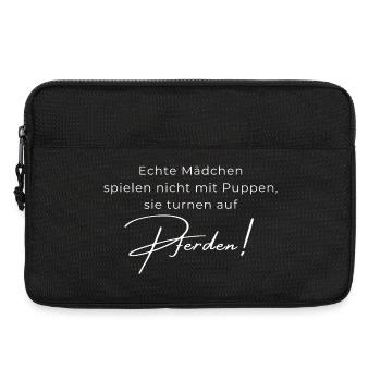 Voltigieren Spruch – Geschenk für Voltigierer - Laptoptasche 13" - Schwarz - Vorne