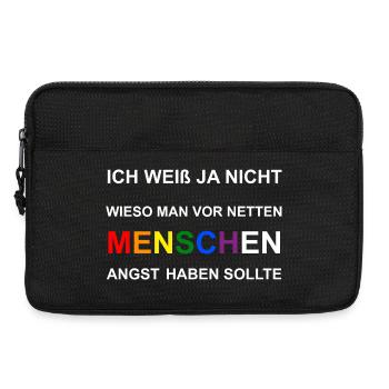 Angst vor netten Menschen - Laptoptasche 13" - Schwarz - Vorne