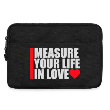 Measure Your Life In Love Inspirierend Liebe Logo - Laptoptasche 13" - Schwarz - Vorne