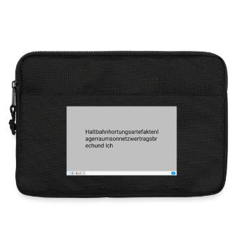 Kryptische Textmuster Grau Neon - Laptoptasche 13" - Schwarz - Vorne