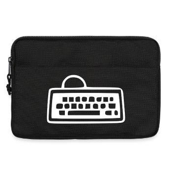 Retro_Vintage_80er_90er_Jahre_Tastatur_schwarzw - Sacoche pour ordinateur portable 13 pouces - noir - Devant