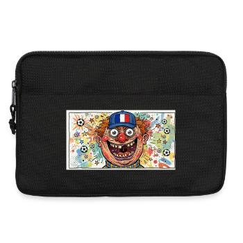 Clown de football français Popart - Sacoche pour ordinateur portable 13 pouces - noir - Devant