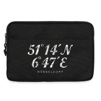 Düsseldorf Koordinaten (Vintage/Weiß) - Laptoptasche 13" - Schwarz - Vorne