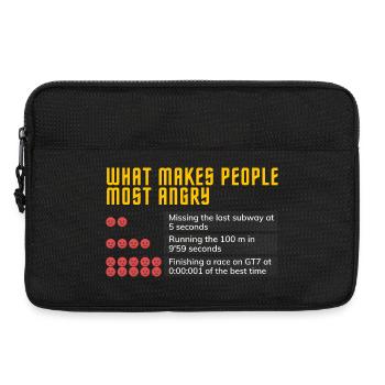 Wütendes Gesichtsraster mit fetter Typografie - Laptoptasche 13" - Schwarz - Vorne