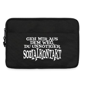 aus dem Weg du unnötigerSozialkontakt - Laptoptasche 13" - Schwarz - Vorne