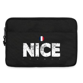 Nice France Distressed Letters - Laptop bag 13" - black - Front