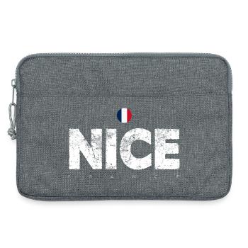 Nice France Distressed Letters - Laptop bag 13" - heather grey - Front