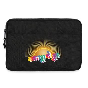 Sun with rainbow lettering – summery design - Laptop bag 13" - black - Front