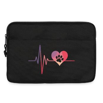 patte de chien avec battement de cœur amoureux des animaux - Sacoche pour ordinateur portable 13 pouces - noir - Devant
