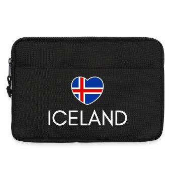 Heart with Iceland flag, Icelandic pride - Laptop bag 13" - black - Front