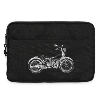 Detailed vintage motorcycle with a retro look - Laptop bag 13" - black - Front