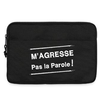 DON'T ATTACK ME THE WORD! (white) - Laptop bag 13" - black - Front