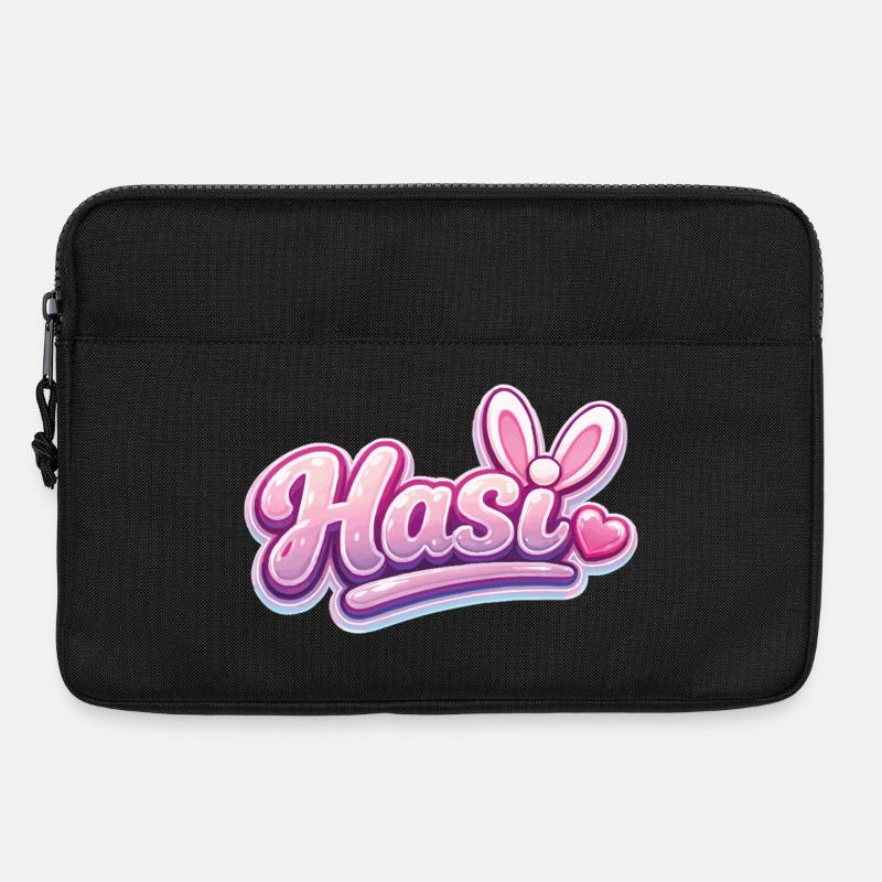 Hasl Herz Schriftzug Pink Glam - Laptoptasche 13" - Schwarz