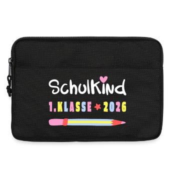 Schulkind 2026 – 1. Klasse Einschulung Shirt - Laptoptasche 13" - Schwarz - Vorne